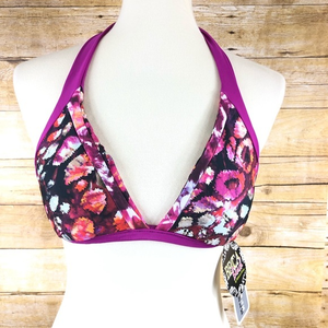 Becca Beach Women’s Pink New With Tag Floral Bikini‎ Top Sz M